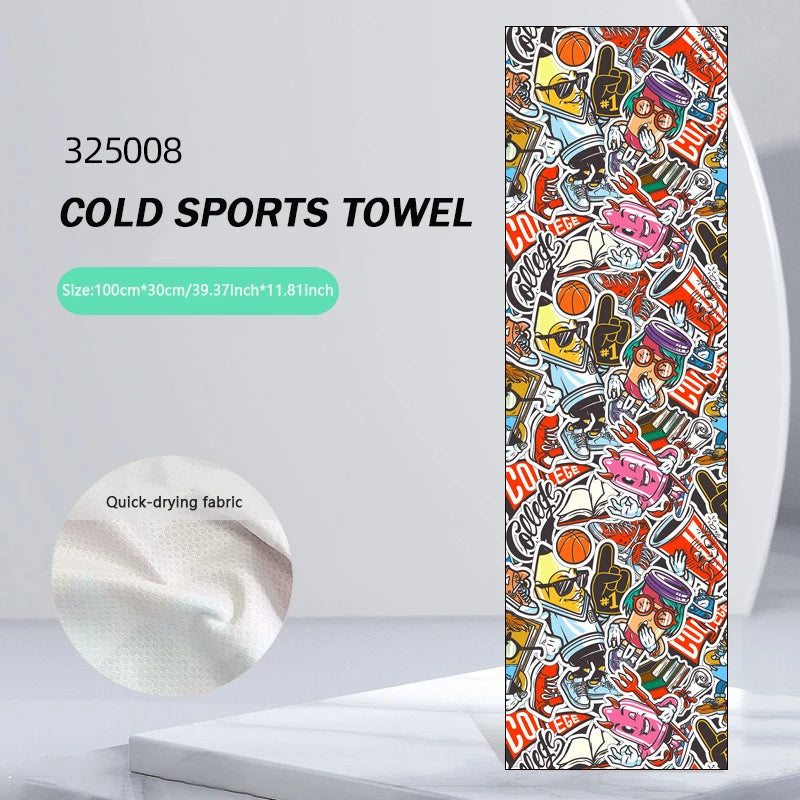 Cooling Sports Towel Quick Dry Microfiber Sweat Absorbent Gym Running Towel