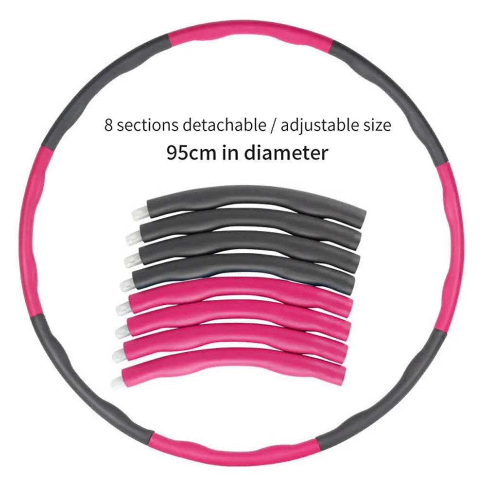 Adjustable Hula Hoop Fitness Ring Foam Padded Detachable Exercise Hoop for Adults