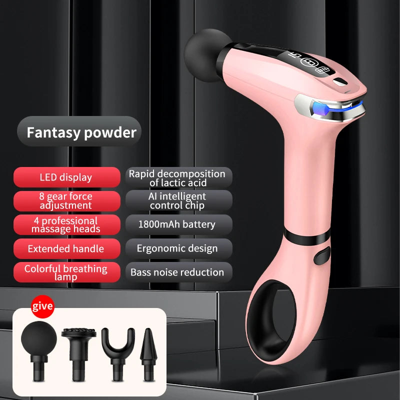 Portable Massage Gun Deep Tissue Percussion Muscle Massager for Neck Back Body Relaxation Fitness Recovery Device