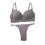 Seamless Women Sports Bra and Panty Set Fitness Lingerie Set Crop Top Style