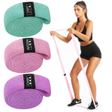 200cm Fabric Resistance Bands Set for Yoga Pilates Stretching Glutes Leg Training