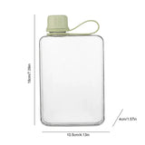Flat Pocket Water Bottle 500ml – Slim Leakproof Tritan Flask for Travel, Sports & Daily Hydration
