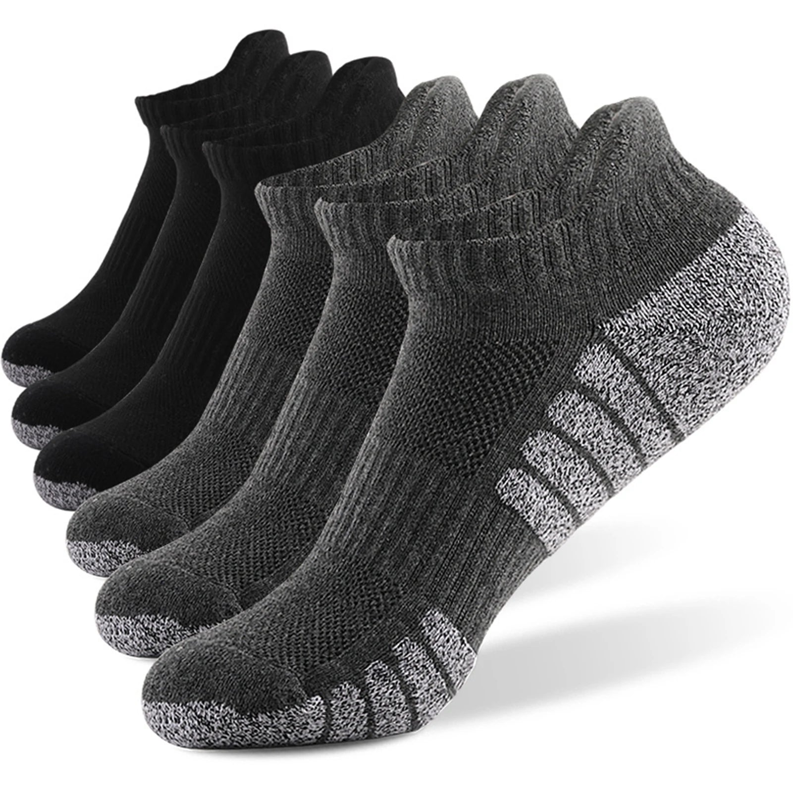 6 Pairs Sports Ankle Socks Breathable Non-Slip Running Fitness Socks