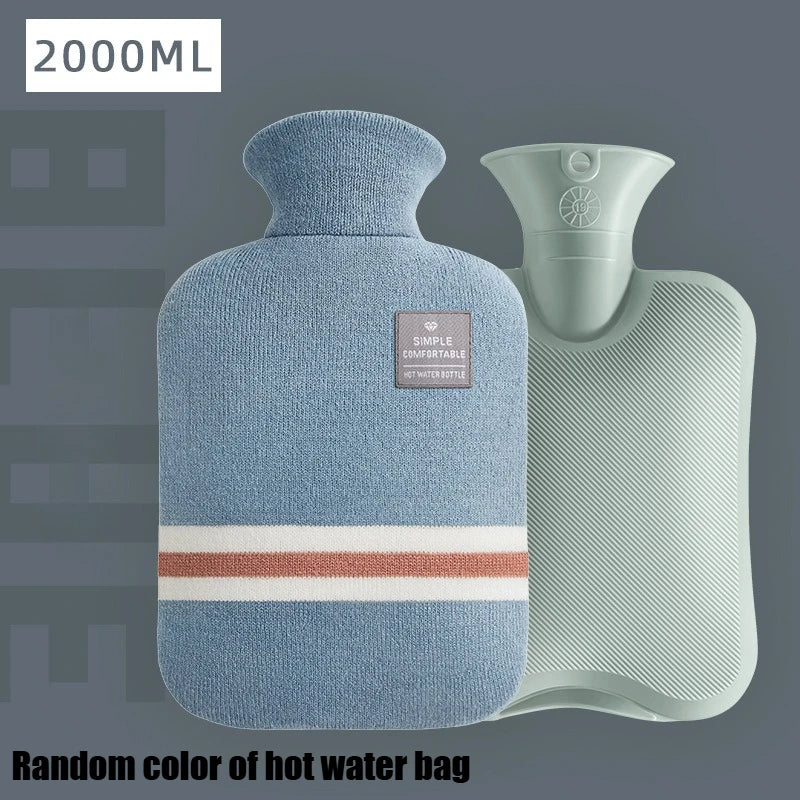 Hot Water Bottle 1000ml 2000ml Plush Cover Cramps Relief Hand Warmer