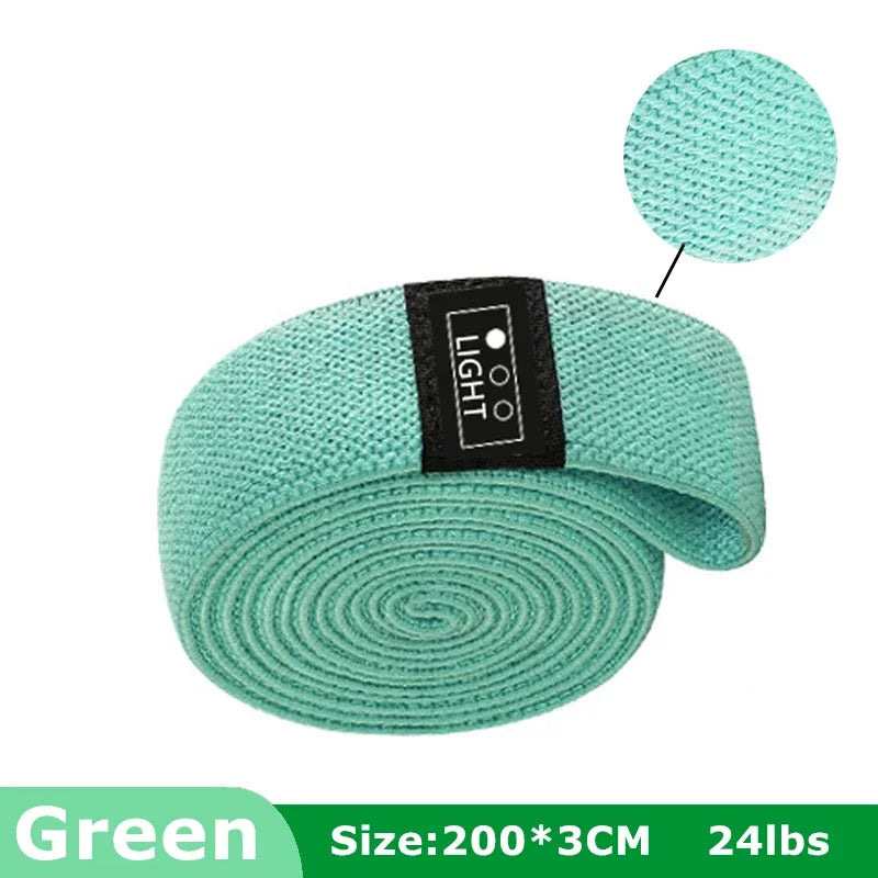 200cm Fabric Resistance Bands Set for Yoga Pilates Stretching Glutes Leg Training