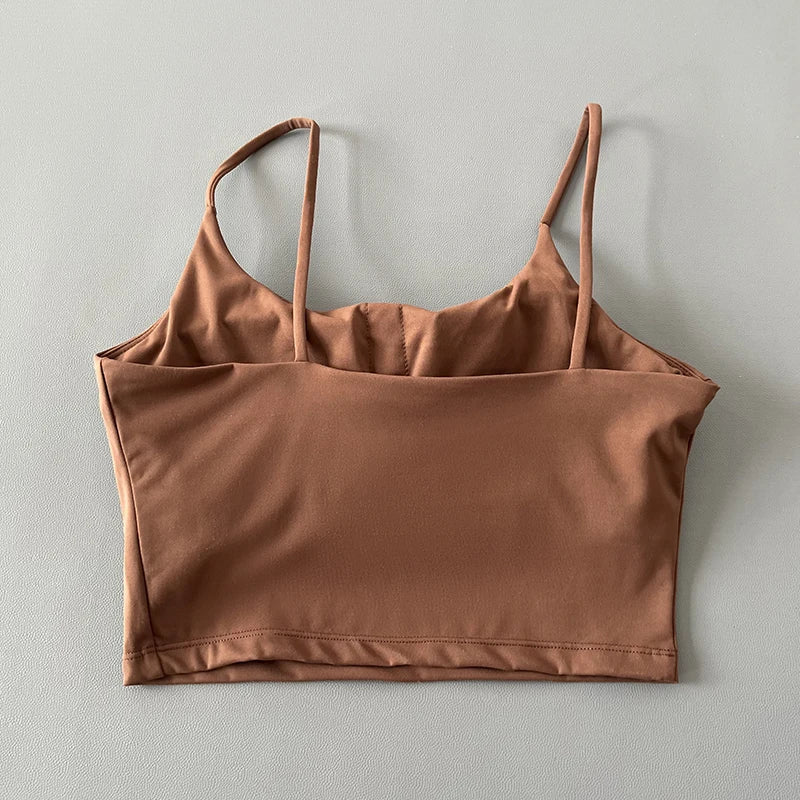 Women Straps Camisole Fitness Yoga Top Quick Dry Sports Bra Crop Vest Workout Tank