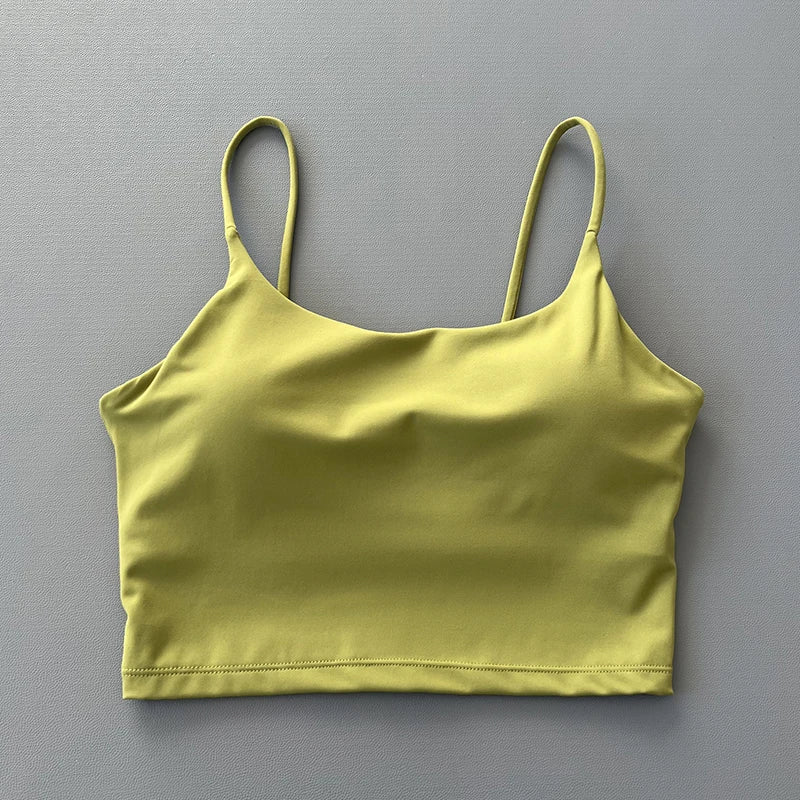 Women Straps Camisole Fitness Yoga Top Quick Dry Sports Bra Crop Vest Workout Tank