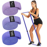 200cm Fabric Resistance Bands Set for Yoga Pilates Stretching Glutes Leg Training
