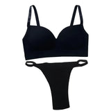 Seamless Women Sports Bra and Panty Set Fitness Lingerie Set Crop Top Style