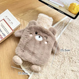 Cute Plush Hot Water Bottle – Leak-Resistant Rubber Heat Bag for Hand, Foot & Body Warmth (400ml/750ml)