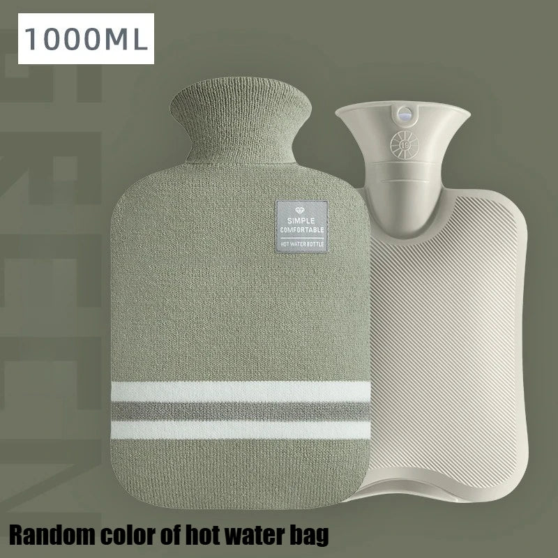 Hot Water Bottle 1000ml 2000ml Plush Cover Cramps Relief Hand Warmer