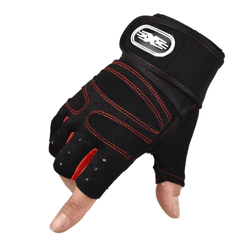 Half Finger Fitness Gloves with Wrist Support Anti-Slip Gym Gloves for Training