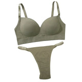 Seamless Women Sports Bra and Panty Set Fitness Lingerie Set Crop Top Style