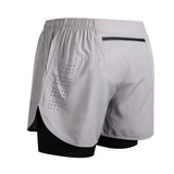 Men’s 2-in-1 Running Shorts Quick Dry Gym Fitness Workout Shorts Summer Sportswear