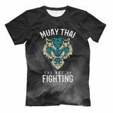 Men’s Oversized Boxing Muay Thai 3D Print Gym T-Shirt Summer Fitness Sportswear