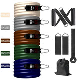 11PCS Resistance Bands Set 500LBS TPE Workout Bands with Handles Door Anchor Fitness Home Gym Equipment
