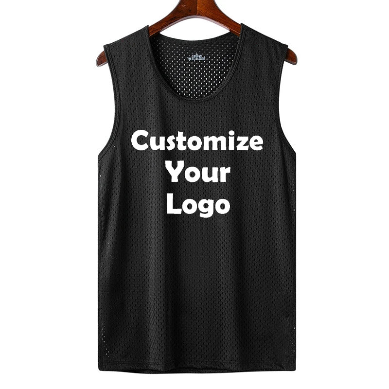 Custom Men Sleeveless Fitness Tank Top Ice Silk Muscle Workout Vest Gym Training Sports Shirt S–4XL