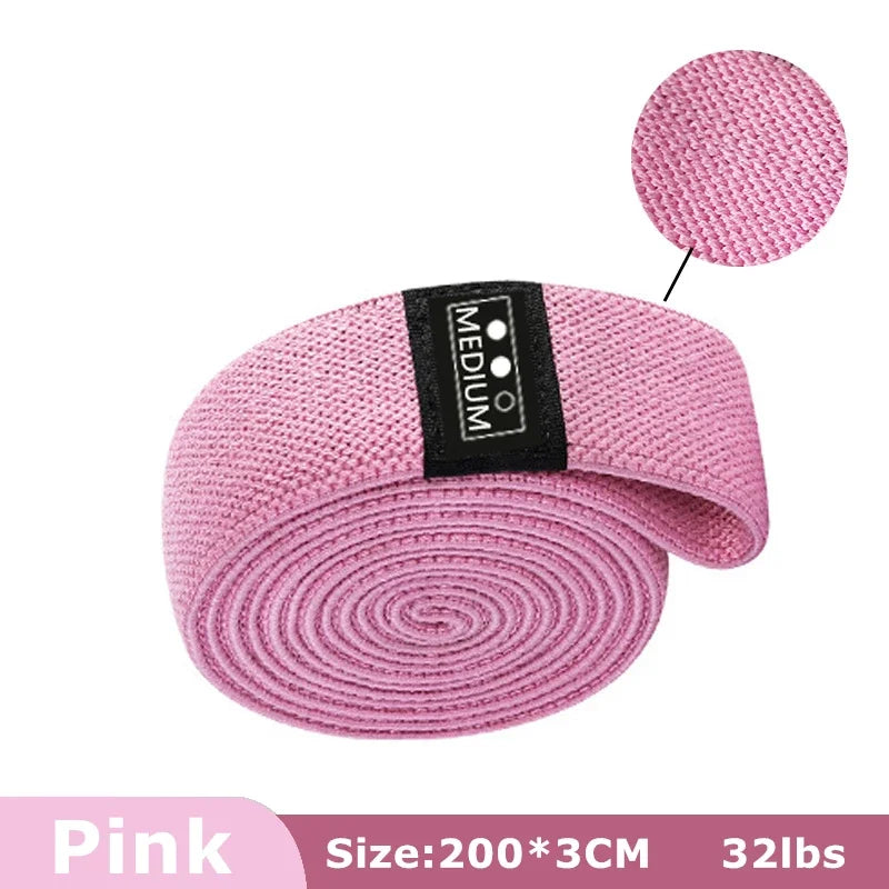 200cm Fabric Resistance Bands Set for Yoga Pilates Stretching Glutes Leg Training