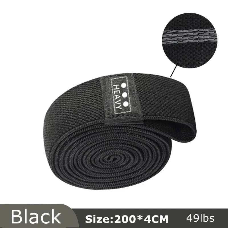 200cm Fabric Resistance Bands Set for Yoga Pilates Stretching Glutes Leg Training