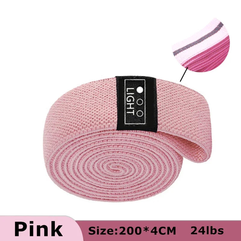 200cm Fabric Resistance Bands Set for Yoga Pilates Stretching Glutes Leg Training