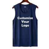 Custom Men Sleeveless Fitness Tank Top Ice Silk Muscle Workout Vest Gym Training Sports Shirt S–4XL
