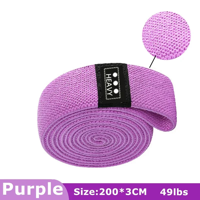 200cm Fabric Resistance Bands Set for Yoga Pilates Stretching Glutes Leg Training