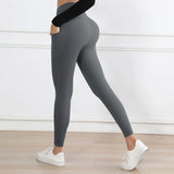 Women High Waist Leggings with Pockets Tummy Control Butt Lifting Fitness Yoga Pants