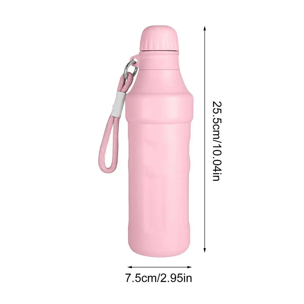 500ml Insulated Water Bottle Stainless Steel Leakproof Strap Hot Cold