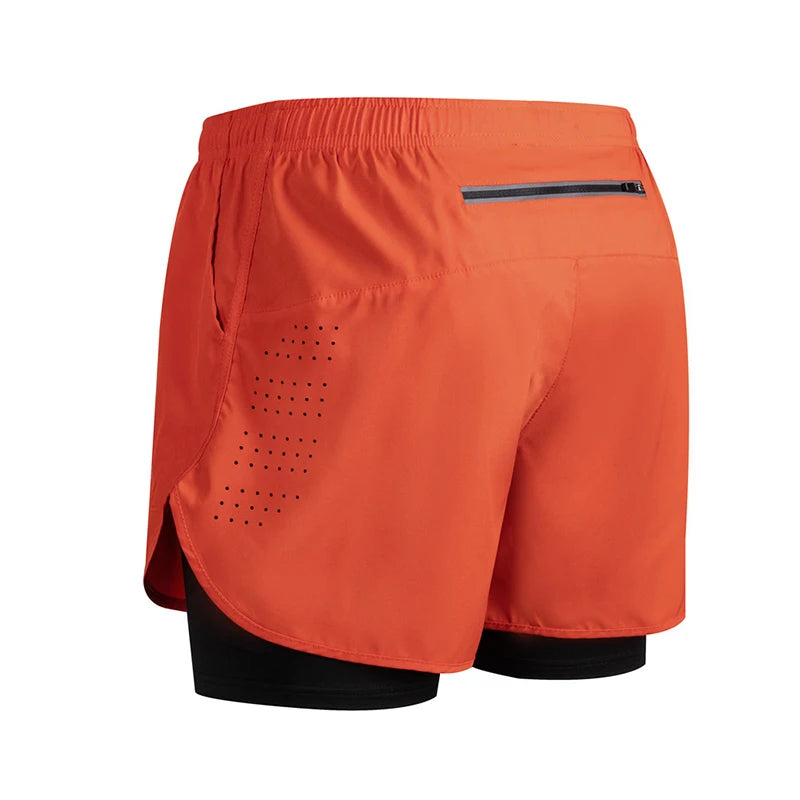 Men’s 2-in-1 Running Shorts Quick Dry Gym Fitness Workout Shorts Summer Sportswear