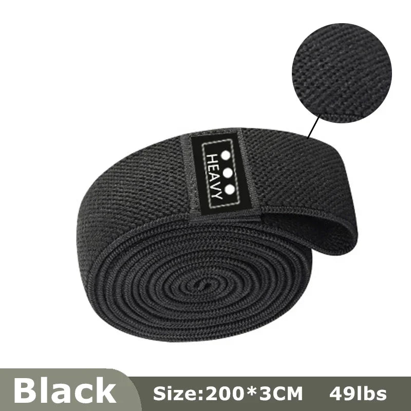 200cm Fabric Resistance Bands Set for Yoga Pilates Stretching Glutes Leg Training