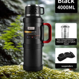 Stainless Steel Thermal Water Bottle with Handle – Large Capacity Insulated Flask for Outdoor, Keeps Hot & Cold Longer