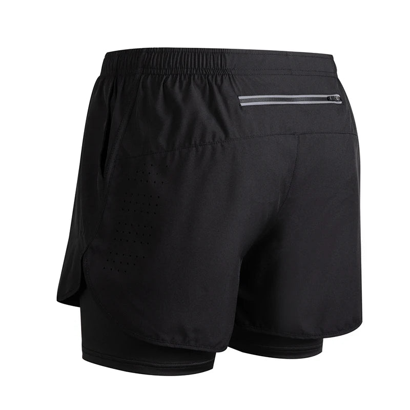 Men’s 2-in-1 Running Shorts Quick Dry Gym Fitness Workout Shorts Summer Sportswear