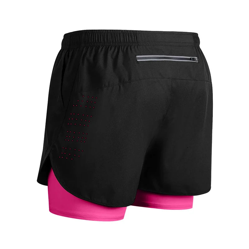 Men’s 2-in-1 Running Shorts Quick Dry Gym Fitness Workout Shorts Summer Sportswear