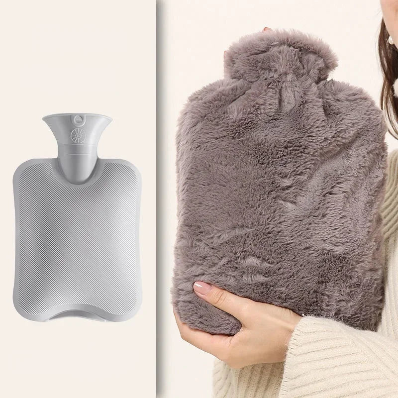 Pocelia 2L Hot Water Bottle with Soft Cover – Leak-Proof PVC Heat Bag for Pain Relief, Bed Warmer & Hand Warmer