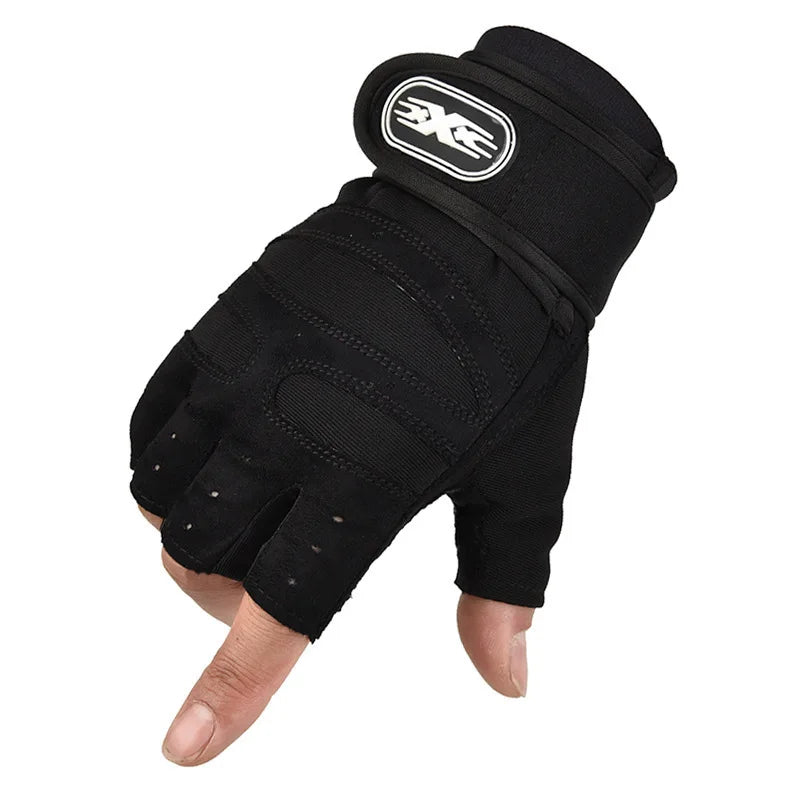 Half Finger Fitness Gloves with Wrist Support Anti-Slip Gym Gloves for Training