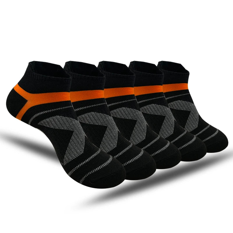 5 Pairs Men Ankle Socks Cotton Sports Short Socks Breathable Running Fitness Casual Socks
