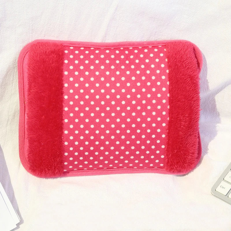 Electric Hot Water Bag Rechargeable Hand Warmer – Soft Plush Heating Pad with EU Plug for Winter Warmth