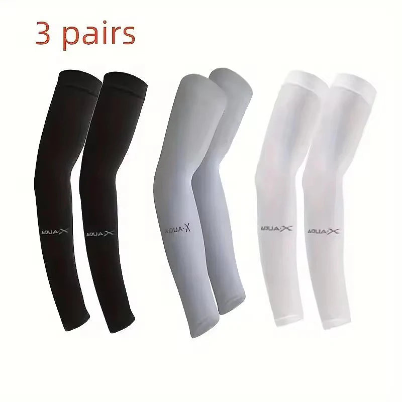 UV Protection Arm Sleeves Breathable Ice Silk Cooling Sleeves for Sports Outdoor