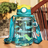 Kids Water Bottle with Straw & Handle Leakproof Sippy Cup Portable