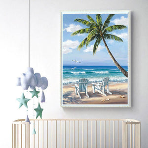seaside beach diamond painting full drill diy art kit frameless wall decor