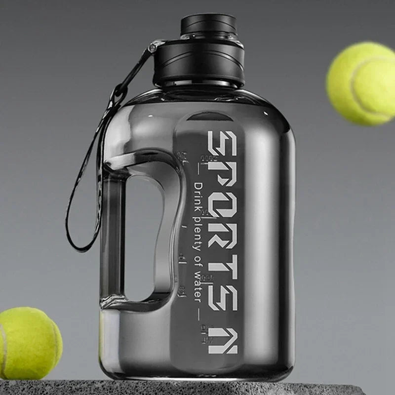Large Capacity Water Bottle 1.7L / 2.7L – BPA-Free Tritan Sports Bottle with Measurement Scale & Carry Strap