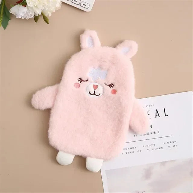 Mini Cute Hot Water Bottle 350ml Plush Cartoon Hand Warmer Leakproof
