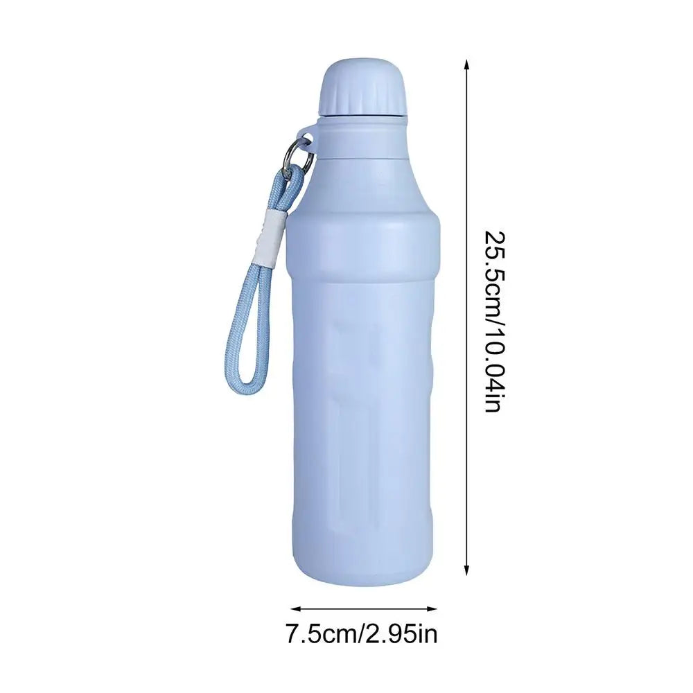 500ml Insulated Water Bottle Stainless Steel Leakproof Strap Hot Cold