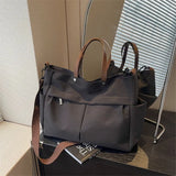 Women Nylon Tote Bag Large Capacity Shoulder Crossbody Bag Stylish Travel Fitness Shopping Handbag