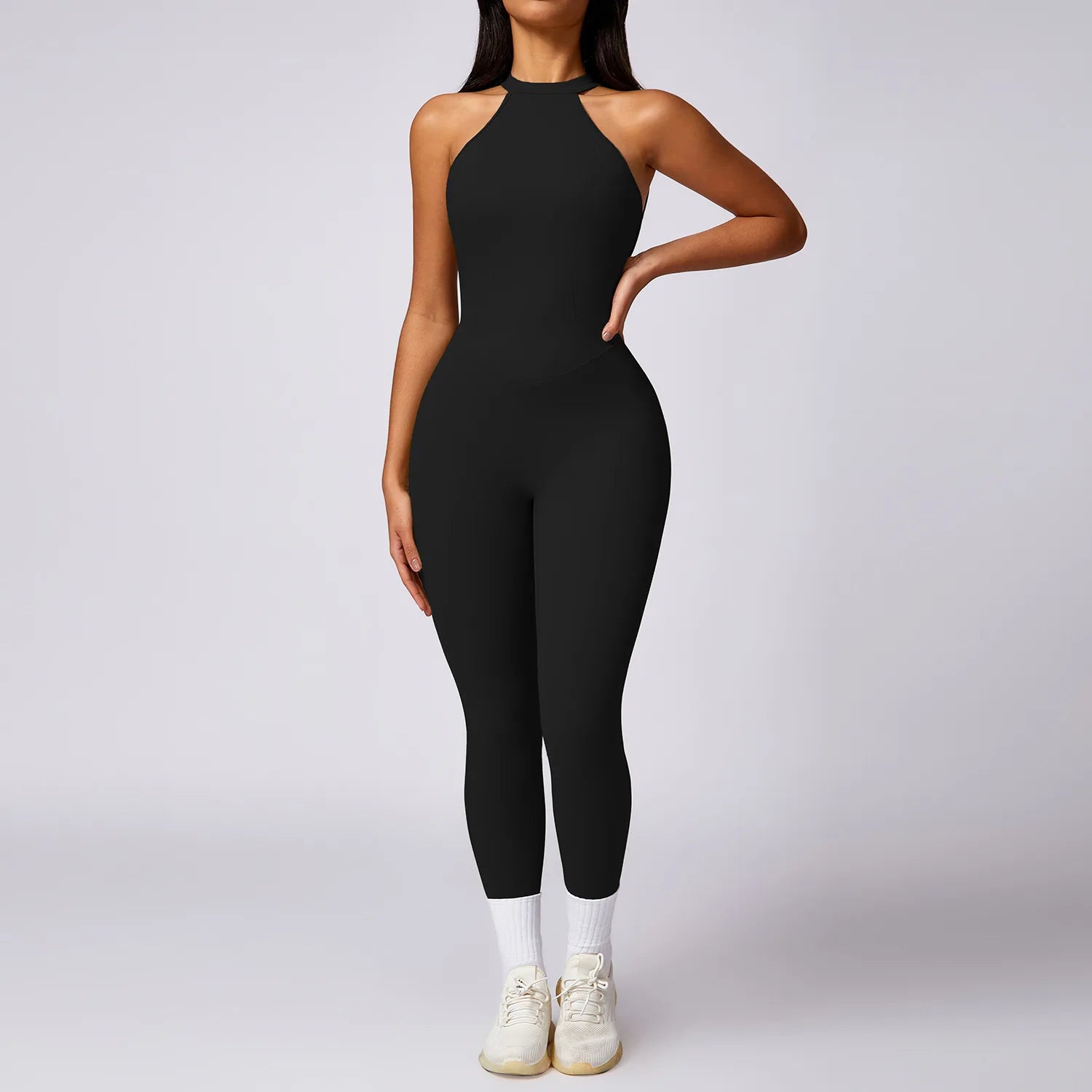 Women Sexy Hollow Scrunch Yoga Jumpsuit One Piece Gym Fitness Outfit Push Up Sportswear