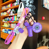 Detachable Barbell Plates Keychain Fitness Dumbbell Pendant Creative Gym Keyring