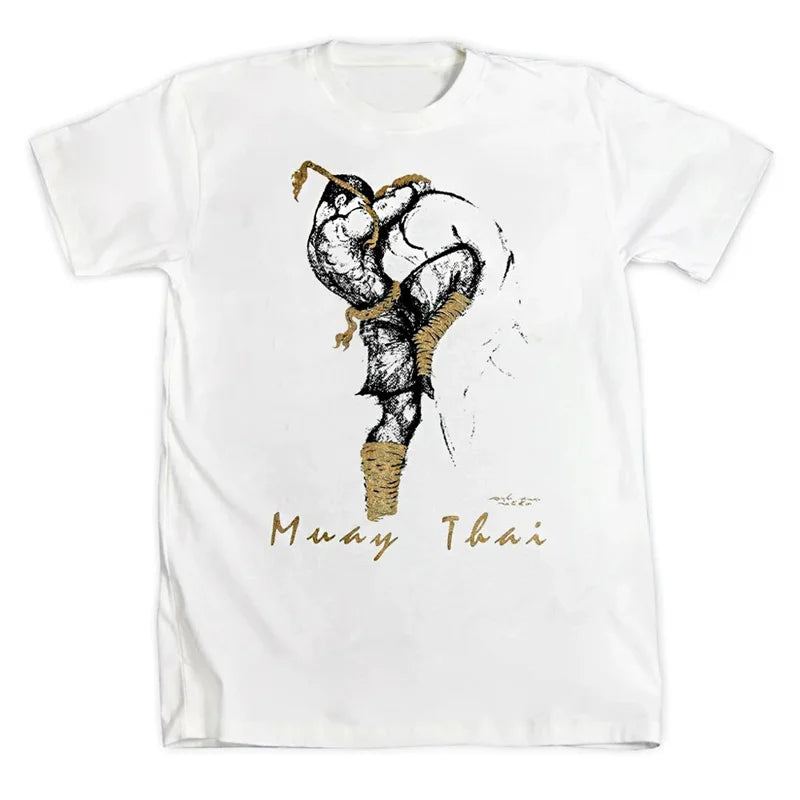 Men’s Oversized Boxing Muay Thai 3D Print Gym T-Shirt Summer Fitness Sportswear