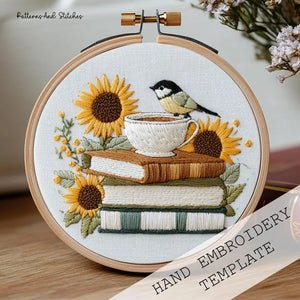 bird sunflower embroidery kit diy cotton linen floral needlework craft set