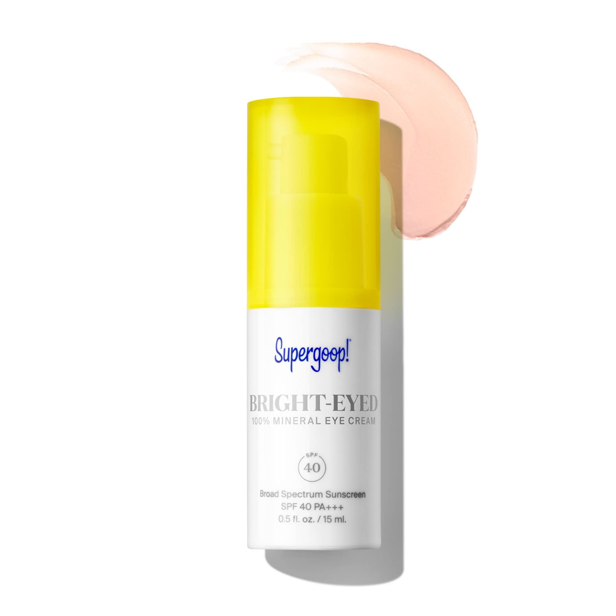 Supergoop! Bright-Eyed 100% Mineral Eye Cream SPF 40 Tube - Tinted Illuminating Eye Sunscreen