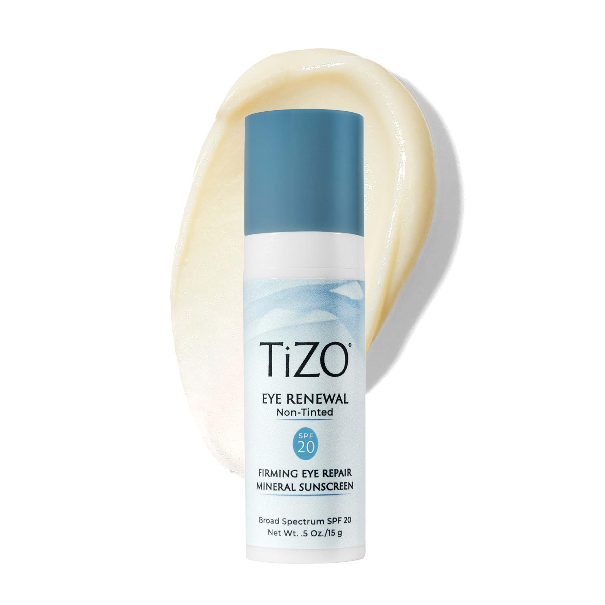 TIZO Eye Renewal SPF 20 Tube - Mineral Sunscreen Eye Cream for Sensitive Under-Eye Protection